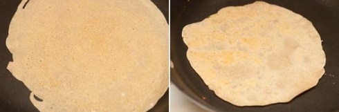 buckwheat crepes - gf vs wheat in pan